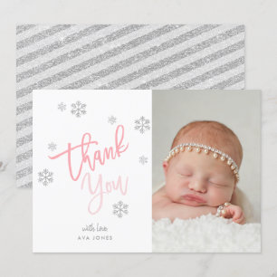 Invitation Parties scintillant d'argent d'hiver Merci de floc