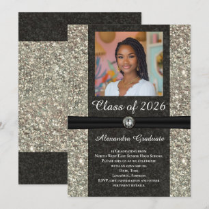 Invitation Parties scintillant d'argent Gem classe de photo d