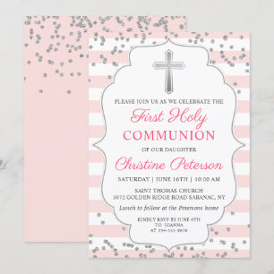 Invitation Parties scintillant d'argent Lumière rose première