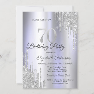 Invitation Parties scintillant d'argent Lumineuse violet 70e