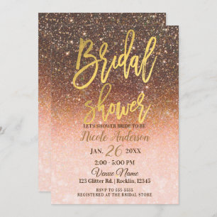 Invitation Parties scintillant d'automne Sparkle Gold Foil Fê