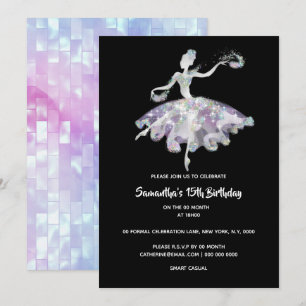 Invitation parties scintillant de Ballerina confetti