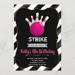 Invitation Parties scintillant de bowling