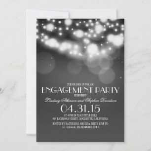 Invitation parties scintillant de chaîne de caractères voyant