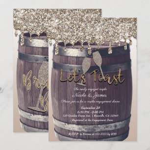 Invitation Parties scintillant de champagne  baril Fiançaille