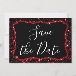 Invitation Parties scintillant de coeur rouge Étincelle Sweet