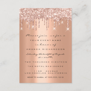 Invitation Parties scintillant de cuivre Rose Gold Bridal Swe