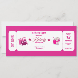 Invitation parties scintillant de fille rose mignonne
