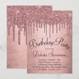 Invitation Parties scintillant de la broche à goutte   Annive