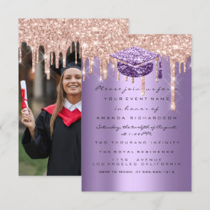 Invitation Parties scintillant de la fête des diplômés goutte