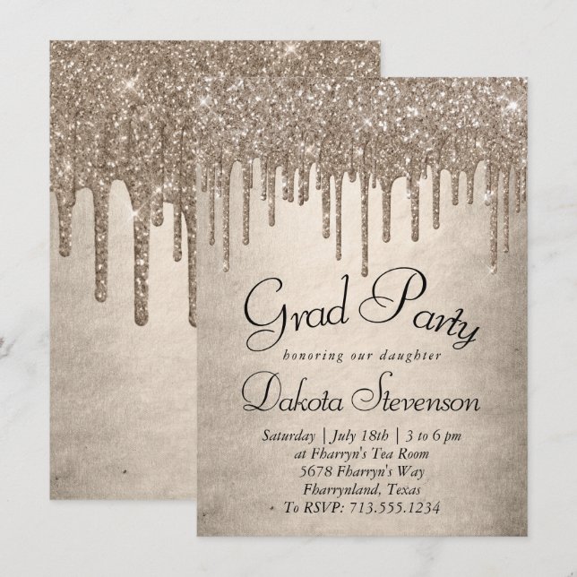 Invitation Parties scintillant de la méthode de dépouille | G (Devant / Derrière)