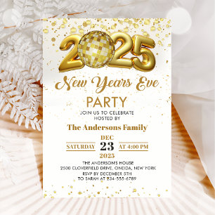 Invitation Parties scintillant de la Réveillon du Nouvel An 2