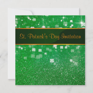 Invitation Parties scintillant de la Saint Patrick Shamrock