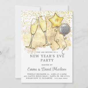 Invitation Parties scintillant de la Saint Sylvestre 2024 Cha