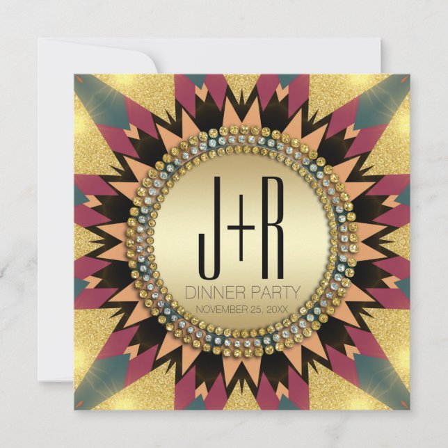 Invitation Parties scintillant de la tribu Terre Sunshine (Devant)
