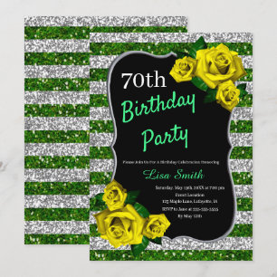 Invitation Parties scintillant de l'anniversaire Grèves d'arg