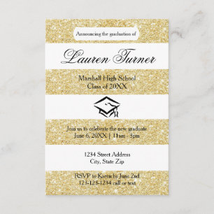 Invitation Parties scintillant de l'or Faux - 3x5 Grad Faire-