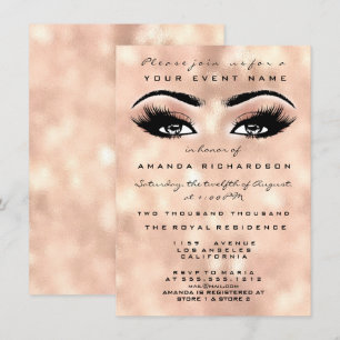 Invitation Parties scintillant de maquillage de la pêche brou