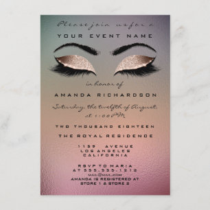Invitation Parties scintillant de maquillage Ombre rose or 16