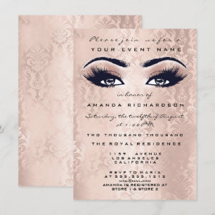 Invitation Parties scintillant de maquillage rose pâle Yeux 1