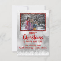 Parties scintillant de neige blanche ROUGE Noël| P