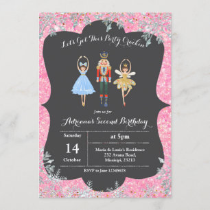 Invitation Parties scintillant de Noël rose Birthday Invitati