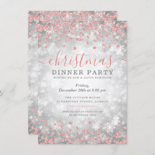 Invitation Parties scintillant de Noël Rose Gold & Silver Win