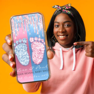 Invitation Parties scintillant de révélation de genre VIP ros