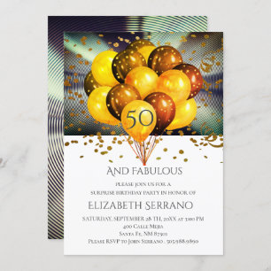 Invitation Parties scintillant des ballons d'anniversaire sur