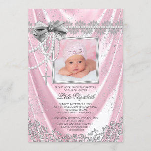 Invitation Parties scintillant des filles roses à la photo Ba