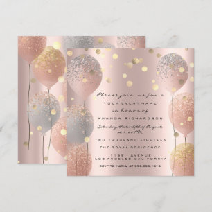 Invitation Parties scintillant d'étincelle Balloon Rose Gold