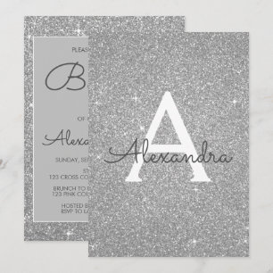 Invitation Parties scintillant d'étincelle d'argent Invitatio