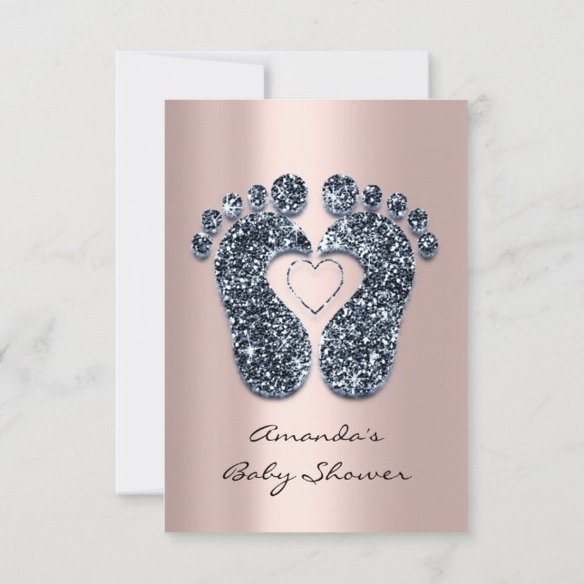 Invitation Parties scintillant d'étincelle Rose Baby shower   (Dos)