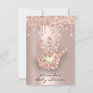 Invitation Parties scintillant d'étincelle Rose Baby shower o