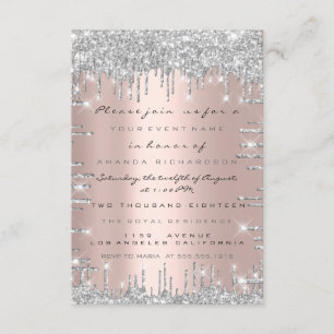 Invitation Parties scintillant d'étincelle Rose Silver Lux Br