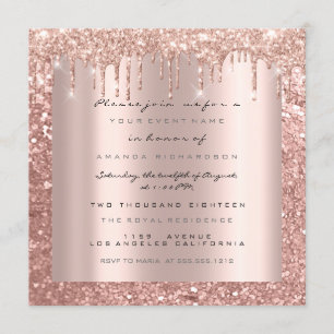 Invitation Parties scintillant d'étincelles Rose Parties scin