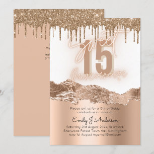 Invitation Parties scintillant d'huile glacée Quinceanera 15e