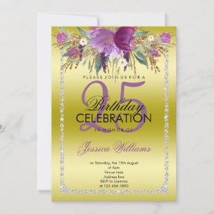 Invitation Parties scintillant Diamond Classy Fleurs d'aquare