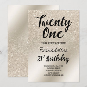 Invitation parties scintillant d'ivoire perle ombre métalliqu