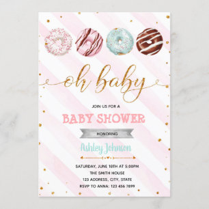Invitation Parties scintillant donuts baby shower