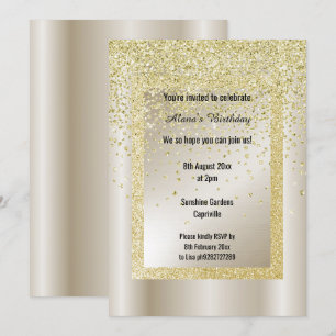 Invitation Parties scintillant d'or bronze moderne Toute Occa