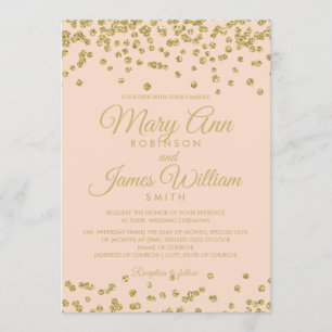 Invitation Parties scintillant d'or Confetti Elegant Wedding 