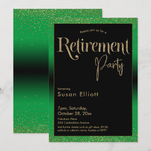 Invitation Parties scintillant d'or de la partie de retraite