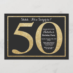 Invitation Parties scintillant d'or de l'invitation Surprise 