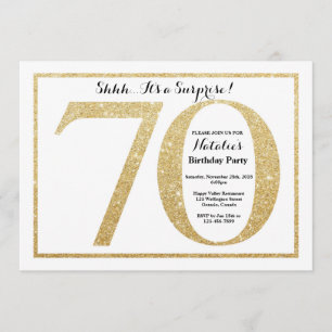 Invitation Parties scintillant d'or de l'invitation Surprise