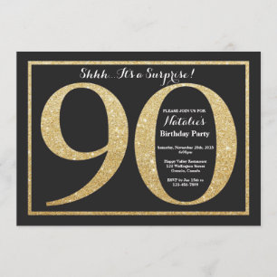 Invitation Parties scintillant d'or de l'invitation surprise