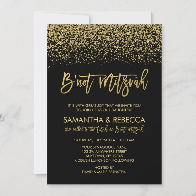 Invitation Parties scintillant d'or des Black Faux B. not Mit (Devant)