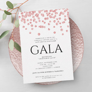 Invitation Parties scintillant d'or du Rose de gala d'entrepr