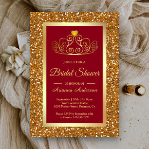 Invitation Parties scintillant d'or Faux Tiara Princess Fête 