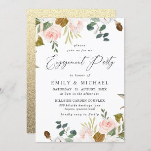 Invitation Parties scintillant d'or flush et blanc